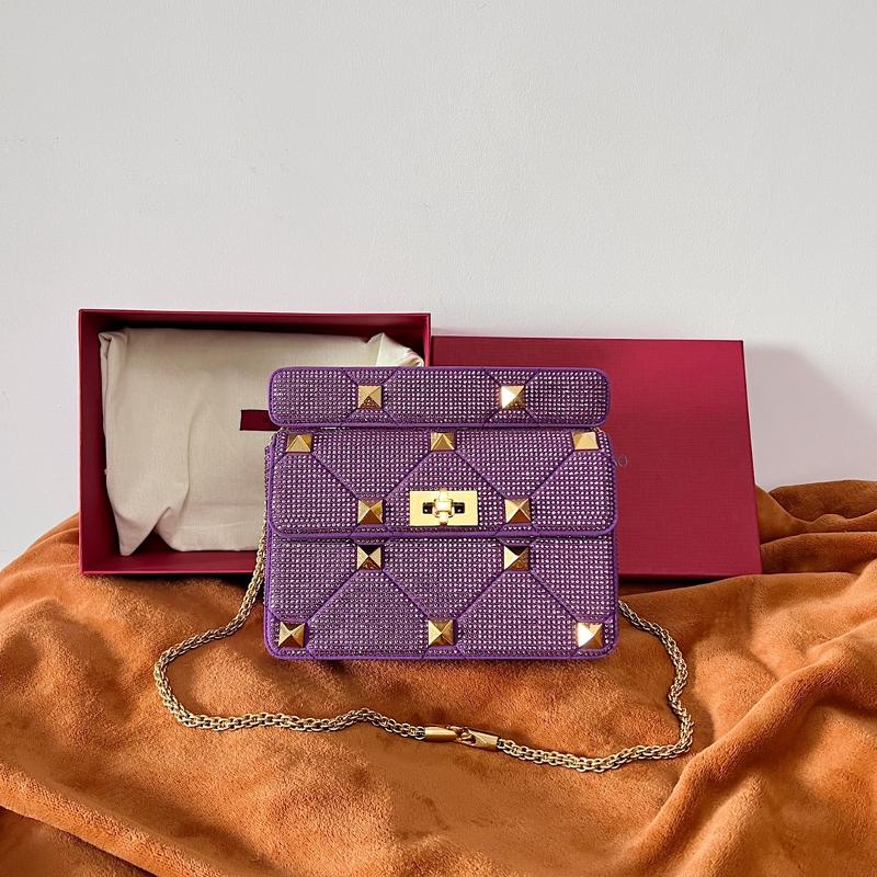 Valentino Shoulder Tote Bags VA0188 Purple Diamond
